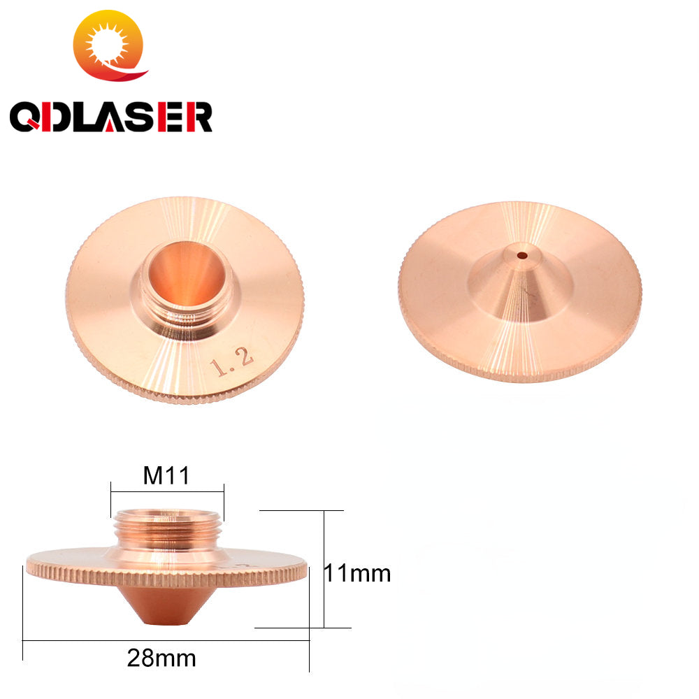 QDLASER Bulge Laser Nozzles Single Layer Chrome-Plating Double Layers Caliber 0.8-4.0 D28 H11 H15 M11 for Cutting Head