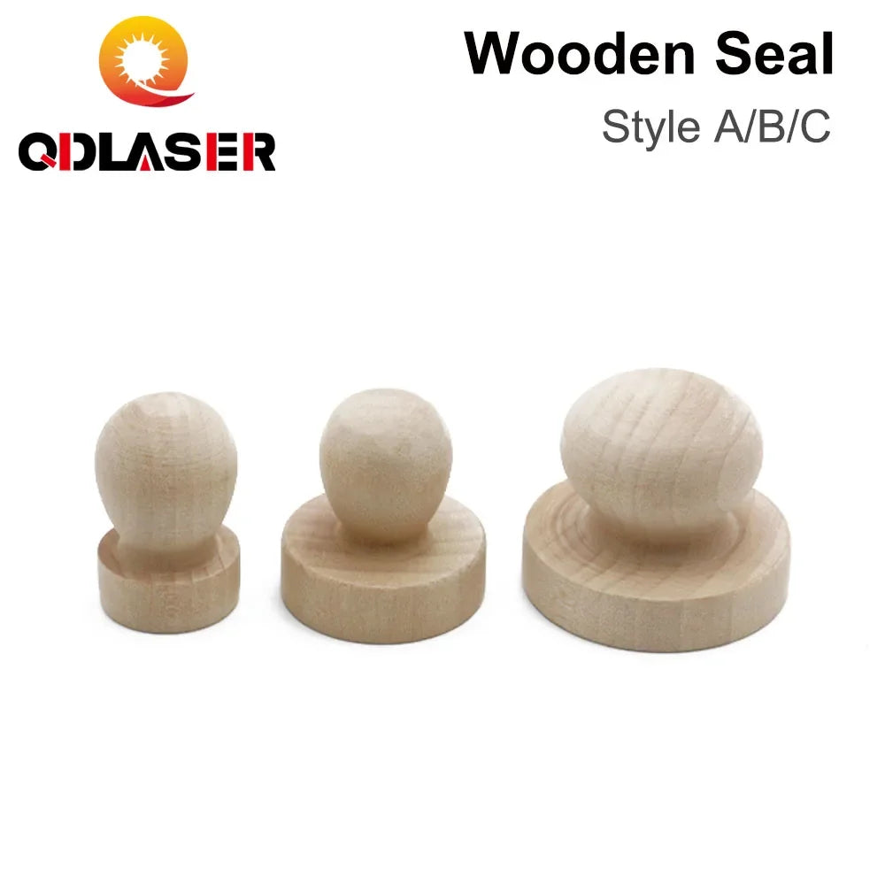 QDLASER Wooden Seal Laser Engraving DIY Material Wooden Seal 50x40/38x40/25x40mm ForLaser Engraving Machine DIY Gift Accessories