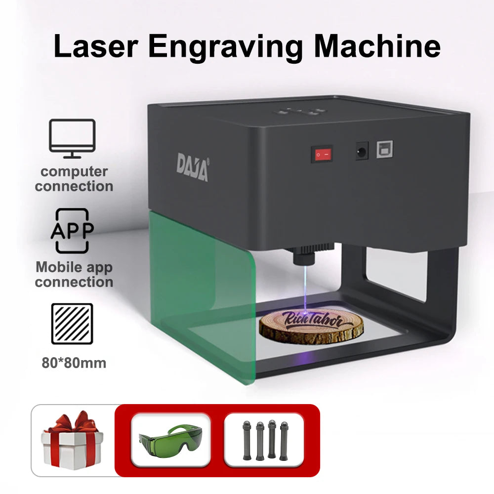 DAJA Laser Engraver DIY DJ6 Mini Portable Laser Engraver CNC 3000mw Fast Mini Logo Mark Printer Cutter Woodworking Wood Plastic