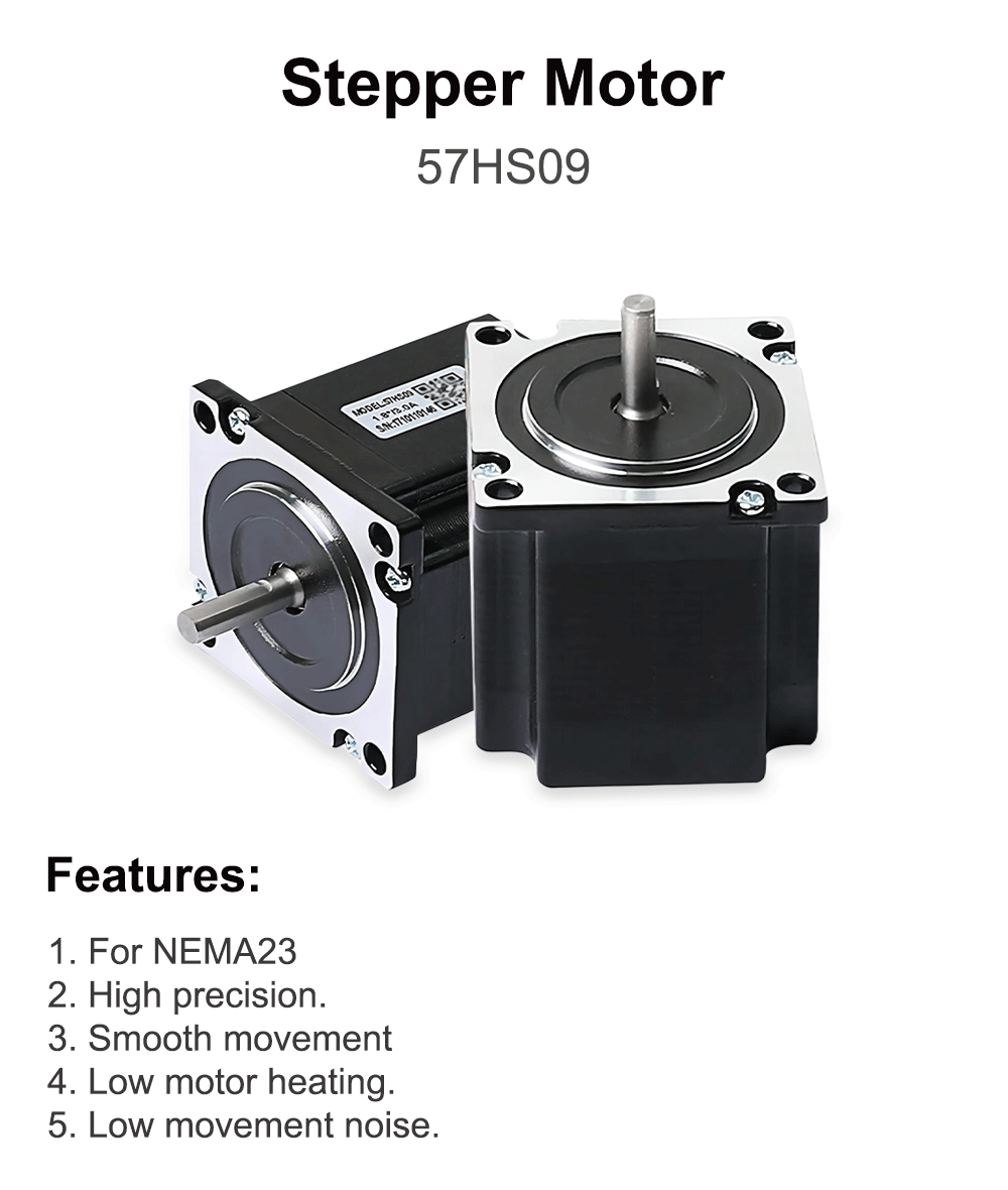 QDLASER Leadshine 57HS09 2 Phase Stepper Motor NEMA23 3.0A 0.9NM Length 55mm Shaft 6.35mm for Co2 Laser Engraving Machine