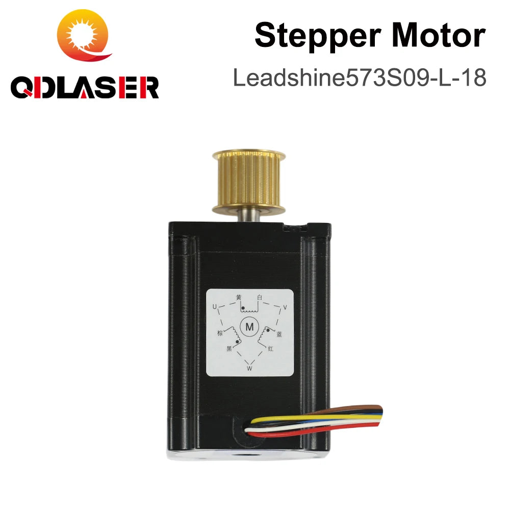 QDLASER Leadshine 573S09-L-18 3 Phase Stepper Motor for NEMA23 3.5A Length 50mm (1.97 inch) Shaft 6.35mm (0.25 inch)
