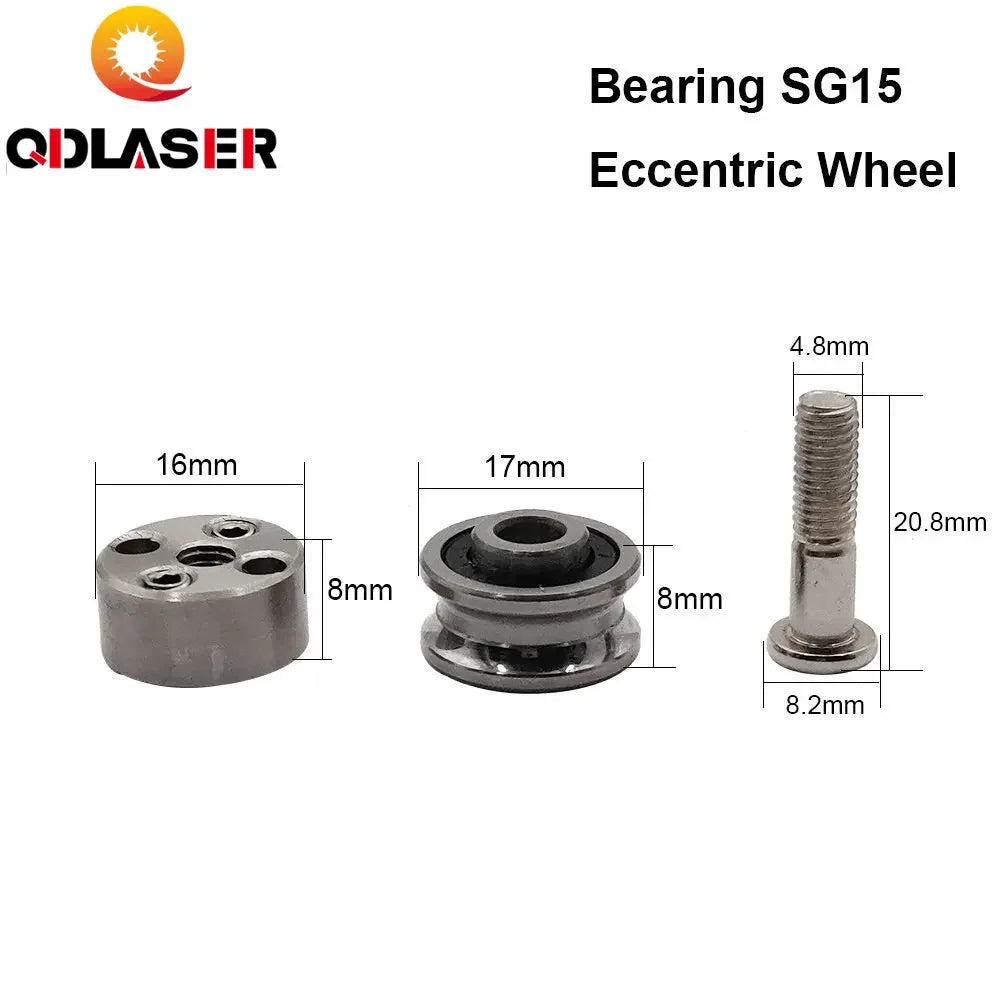 High Speed Pulley Groove Bearing Eccentric Wheel Bearings SG15 Groove Ball Bearings for CO2 Laser Engraving Cutting Machine