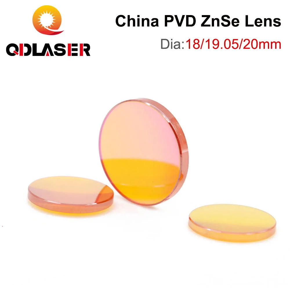 QDLASER CO2 China ZnSe Focus Lens Dia. 12/18/19.05/20mm FL38.1/50.8/63.5/76.2/101.6mm 1.5-4" for Laser Engraving Cutting Machine