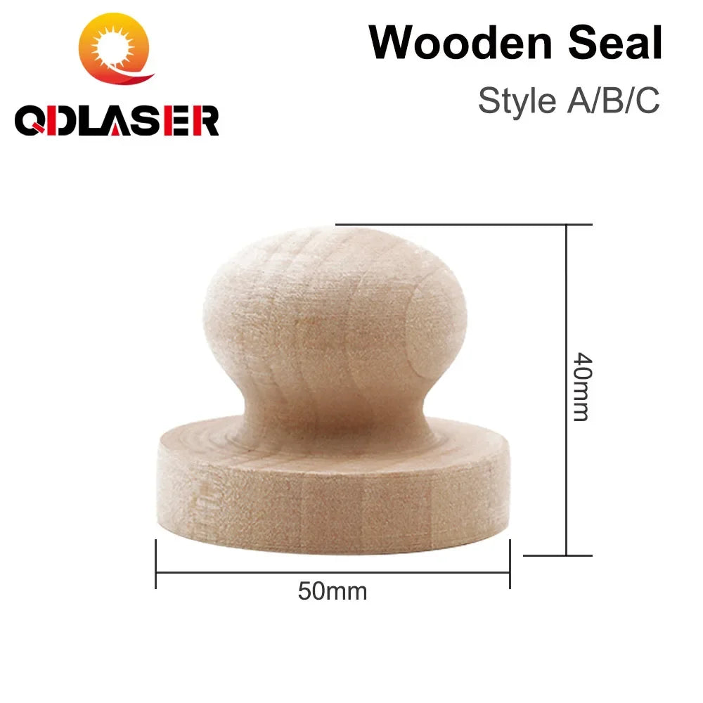 QDLASER Wooden Seal Laser Engraving DIY Material Wooden Seal 50x40/38x40/25x40mm ForLaser Engraving Machine DIY Gift Accessories