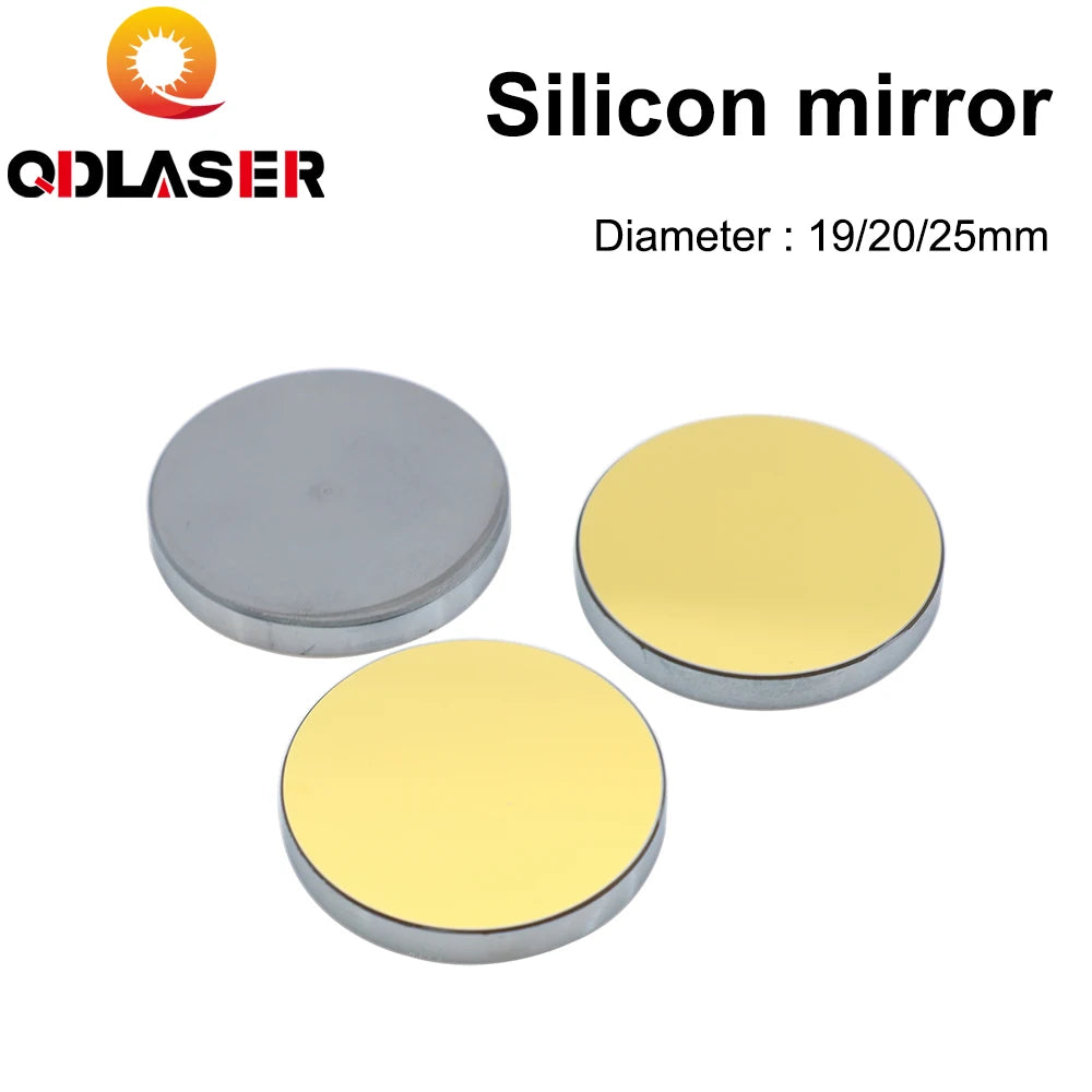 QDLASER High Quality CO2 Laser Si Reflective Mirror Dia19.05 20 25 30 38.1mm Coated Gold for CO2 Laser Engraving Cutting Machine