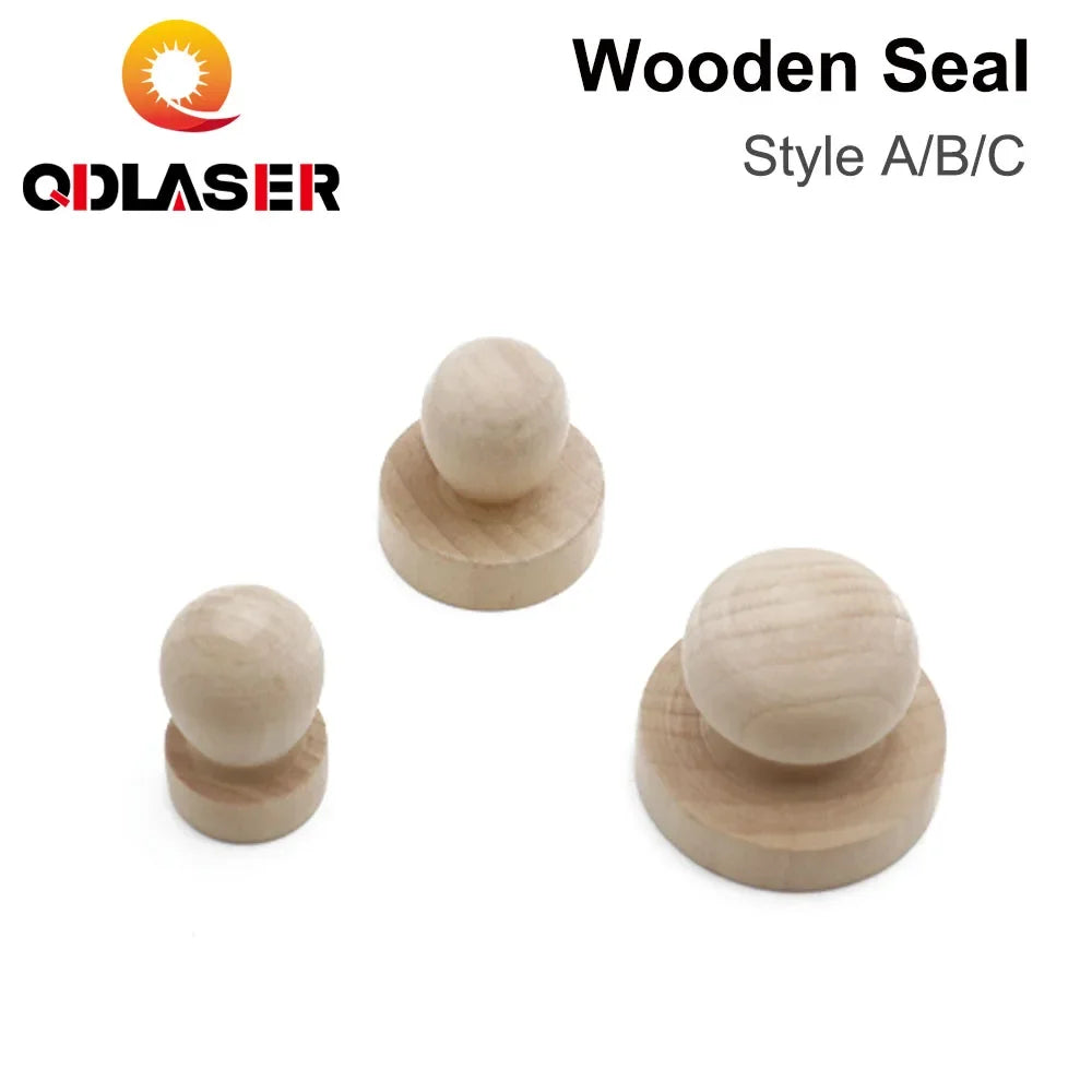 QDLASER Wooden Seal Laser Engraving DIY Material Wooden Seal 50x40/38x40/25x40mm ForLaser Engraving Machine DIY Gift Accessories