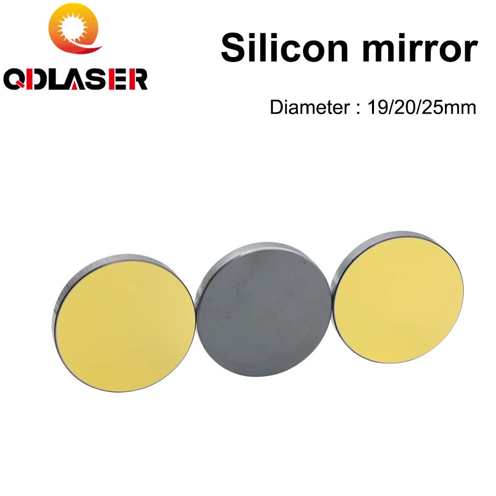 QDLASER High Quality CO2 Laser Si Reflective Mirror Dia19.05 20 25 30 38.1mm Coated Gold for CO2 Laser Engraving Cutting Machine