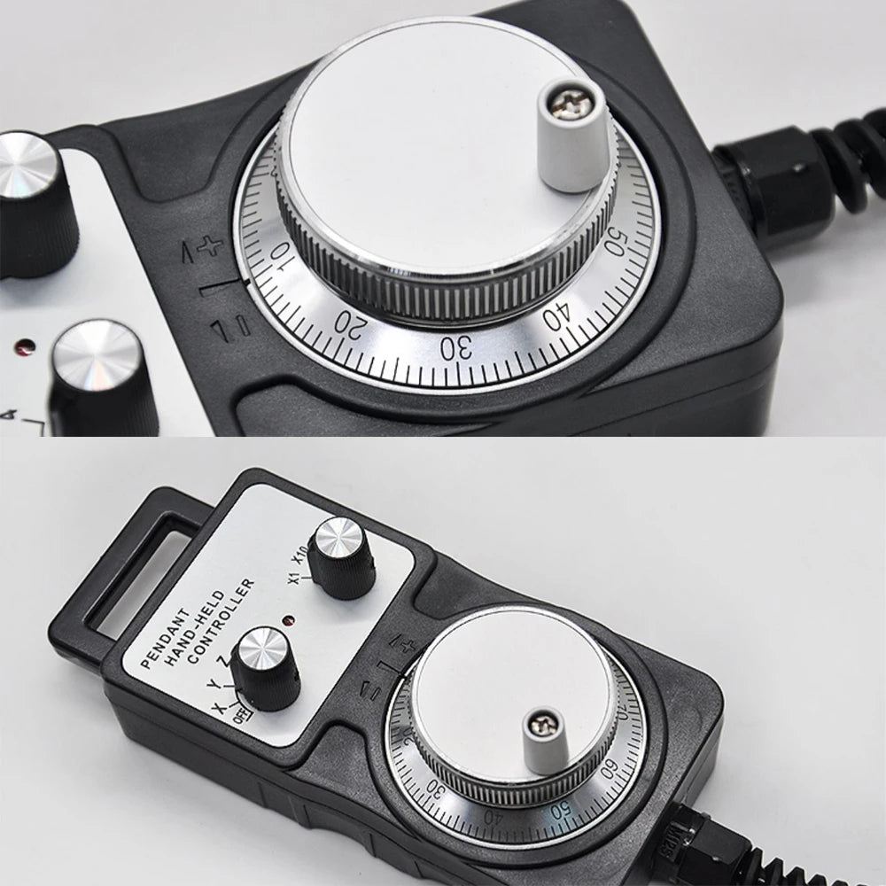 QDLASER CNC Pulser Handwheel 5/12/24V 6pin Pulse 100 Manual Pulse Generator Hand Wheel CNC Machine 60mm 80mm Rotary Encoder