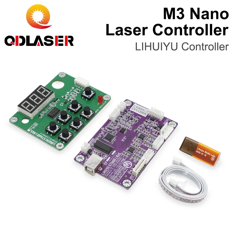 QDLASER LIHUIYU M3 Nano Laser Control Panel + Controller Mother Main Board + Dongle B System Engraver Cutter For K40 Machine