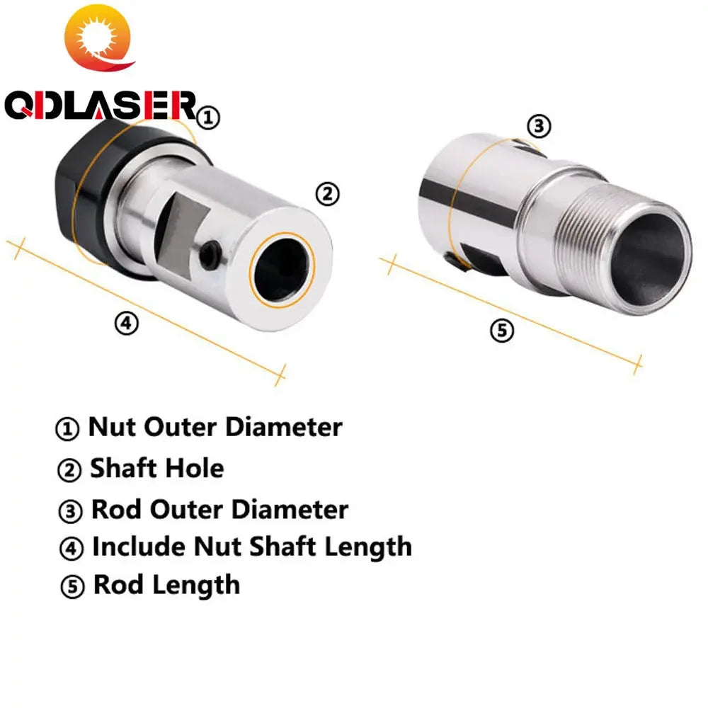 QDLASER ER16 Motor Shaft Holder 6 8 10mm for CNC Milling Boring Grinding Motor Shaft Extension Rod