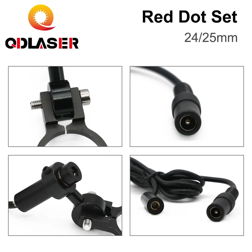 QDLASER Red Dot Set Diode Module Red Dot Device Positioning 24/25mm DC 5V for DIY Co2 Laser Engraving Cutting Head