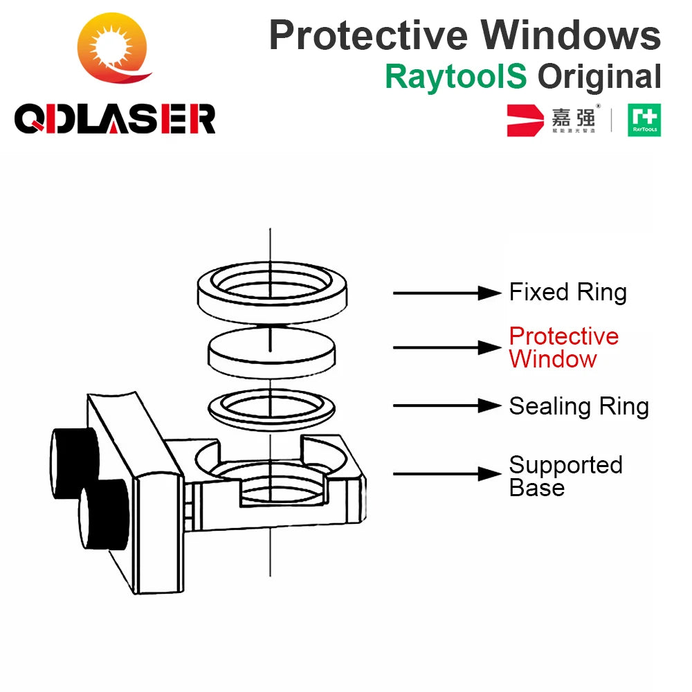 QDLASER Raytools Original Protective Windows Laser Optical Protective Lens for Raytools Fiber Laser Head BT240S BM109 BM114S