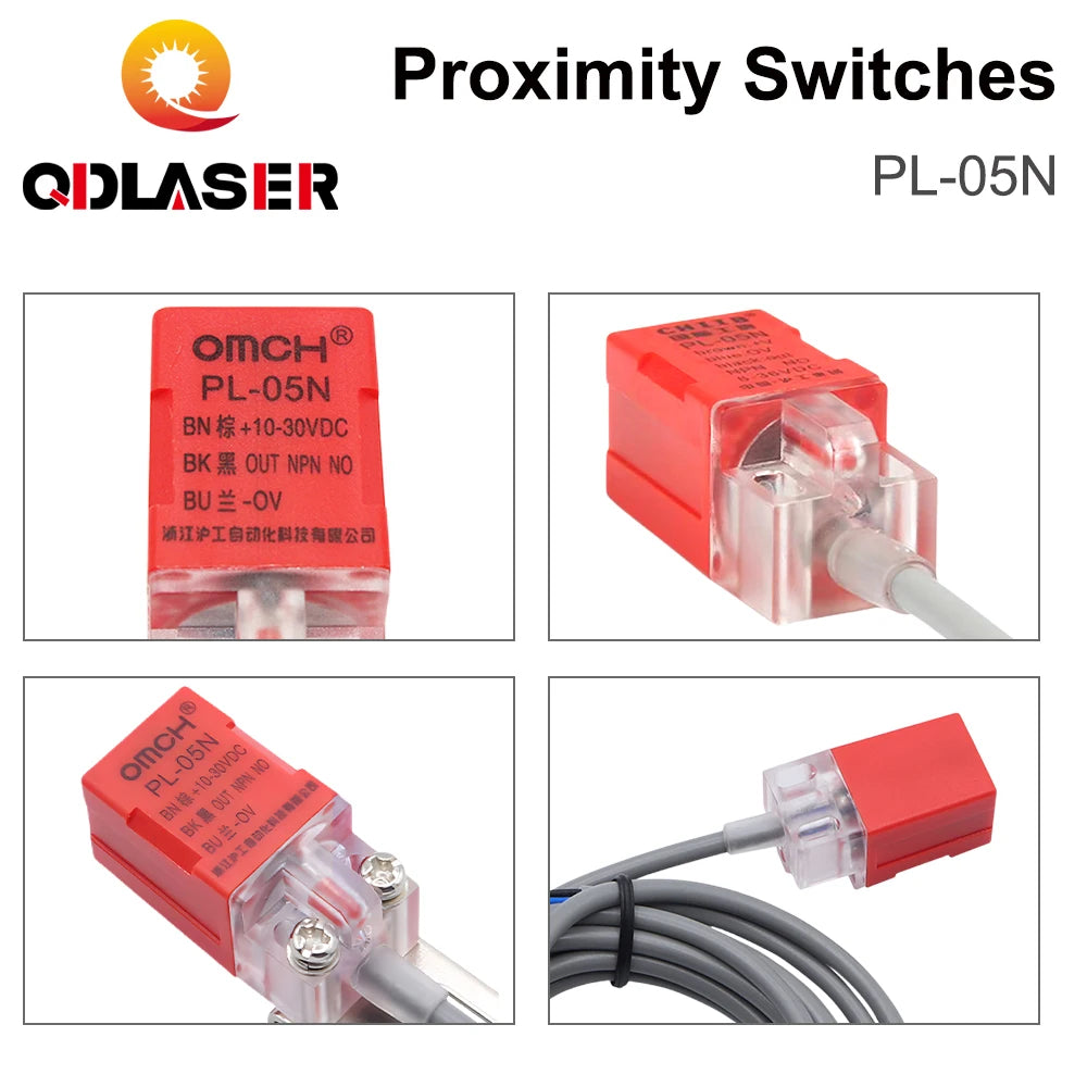 QDLASER Inductive Proximity Sensor Switches PL-05N 5mm NPN out DC10-30V Normal Open NEW for Laser Cutting Machine