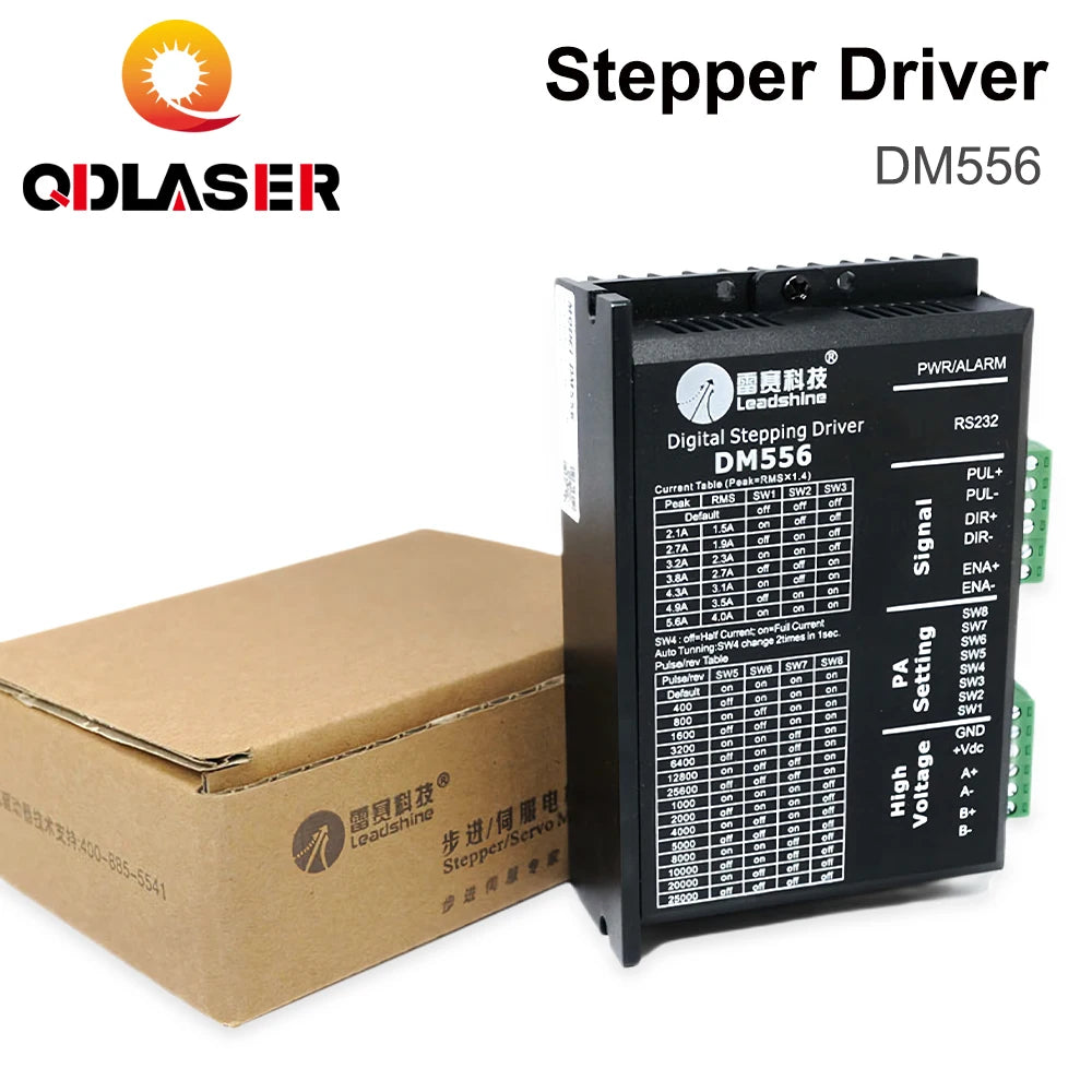 QDLASER Leadshine DM556 2 Phase Stepper Driver 20-50VAC 0.5-5.6A 7-16mA