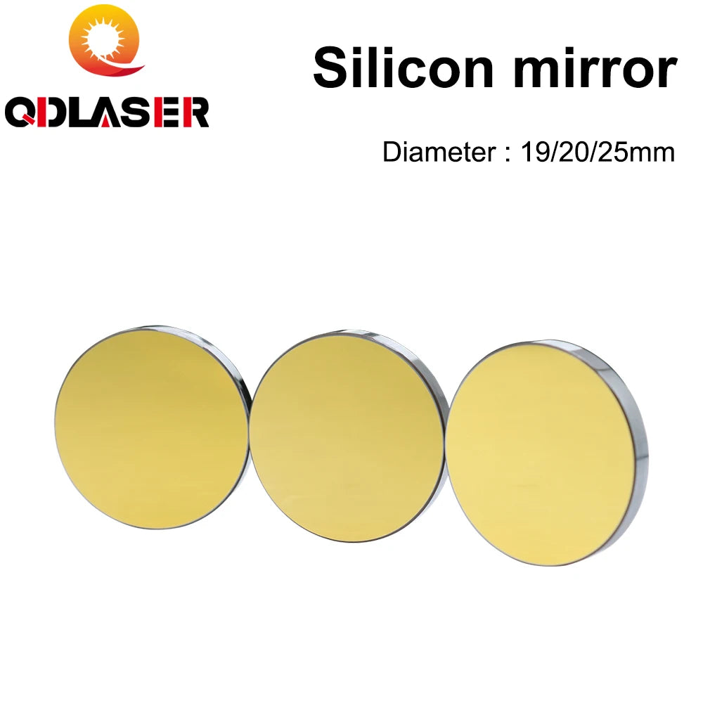 QDLASER High Quality CO2 Laser Si Reflective Mirror Dia19.05 20 25 30 38.1mm Coated Gold for CO2 Laser Engraving Cutting Machine