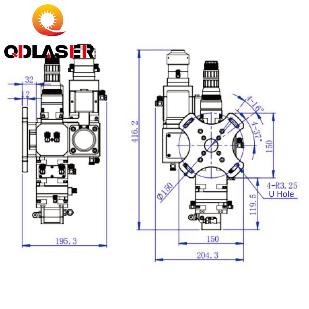 QDLASER 2000W--6000W WSX Laser Transmission Wobble Welding Head ND60