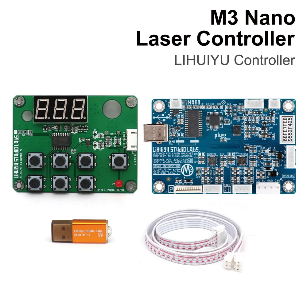 QDLASER LIHUIYU M3 Nano Laser Control Panel + Controller Mother Main Board + Dongle B System Engraver Cutter For K40 Machine