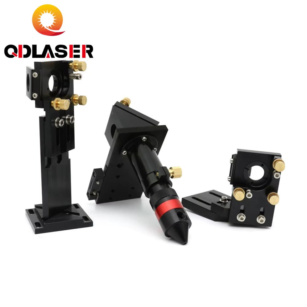 QDLASER E Series Black Laser Cutting Head Set with Laser Mirror Mount Support, Compatible with Laser Cutting Machines