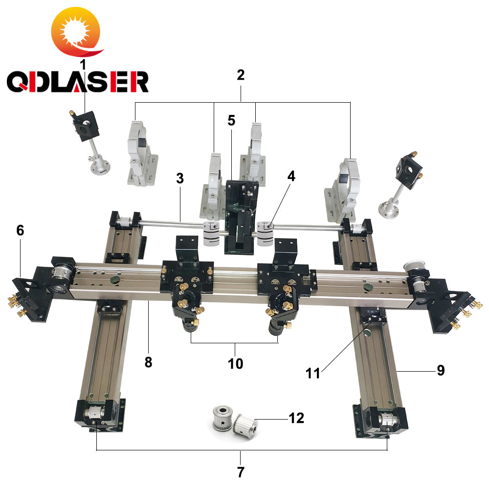 QDLASER 6040/ 9060 / 1390 / 1690 / 1610 Single / Double Heads Inner Sliding Rail Set for CO2 DIY Laser Cutting Machine Kits