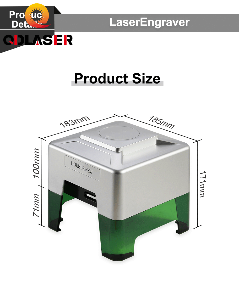 QDLASER MINI Laser Engraver 5000mw Fast Mini Logo Mark Printer CNC DIY Laser Engraving Machine Cutter Woodworking Wood Plastic