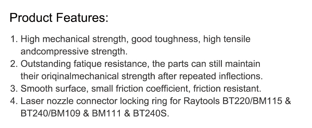 QDLASER Raytools Fiber optic cutting head tight locking ring BT220/BM115 & BT240/BM109 & BM111 & BT240S Nozzle Connection Part