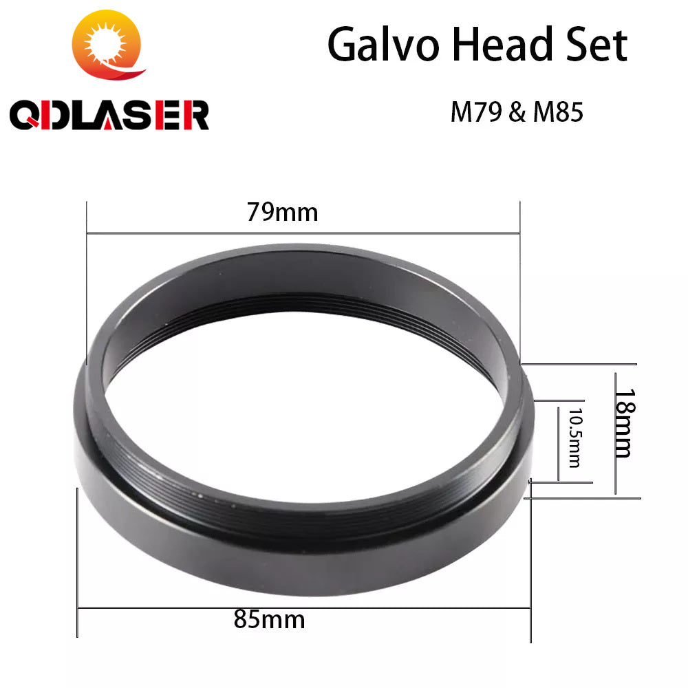 QDLASER Scan Lens Adapter Ring Thread M79/M85 Extend Ring Height 18mm/34mm For CO2 Laser & Fiber Laser Marking Machine