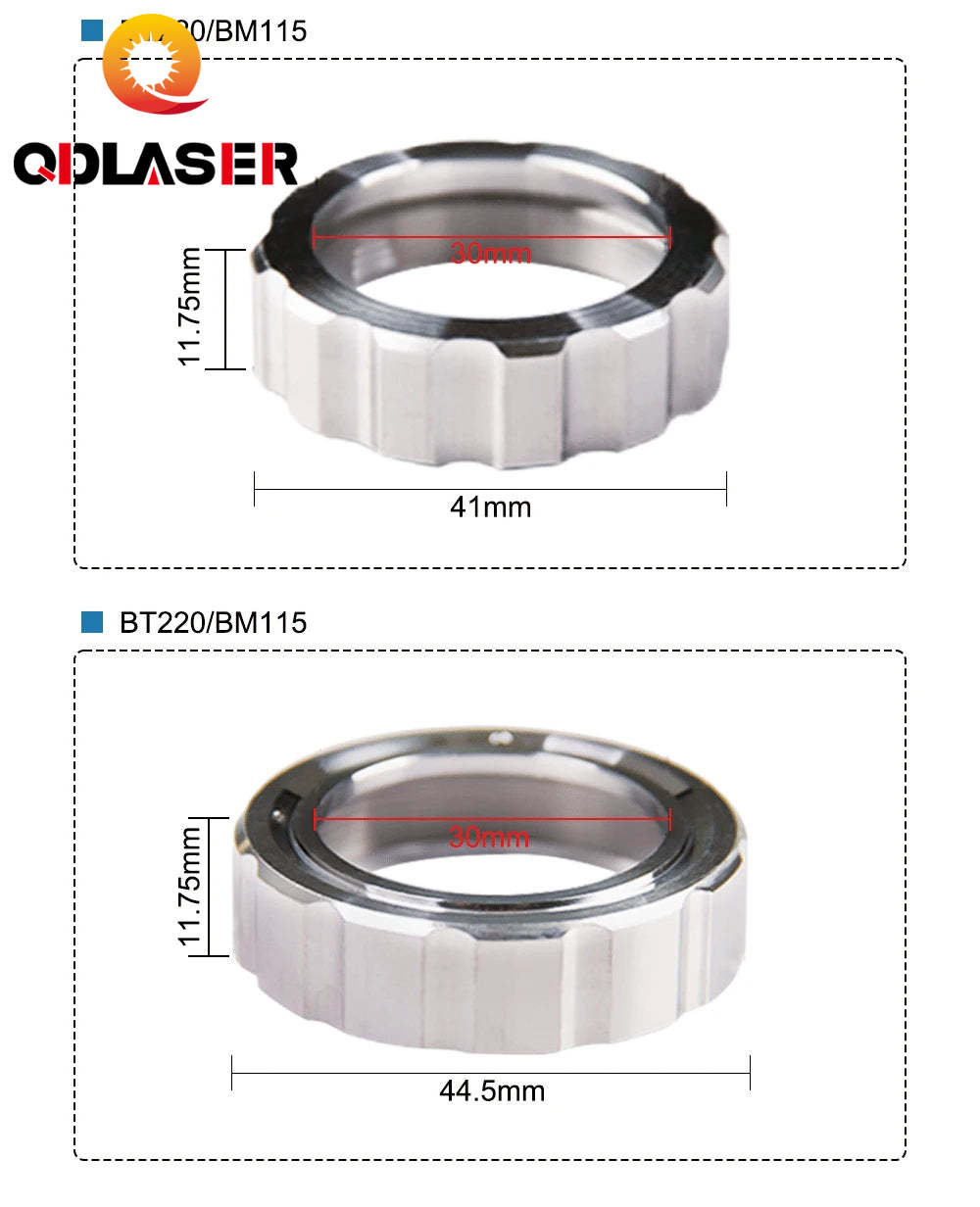 QDLASER Raytools Fiber optic cutting head tight locking ring BT220/BM115 & BT240/BM109 & BM111 & BT240S Nozzle Connection Part