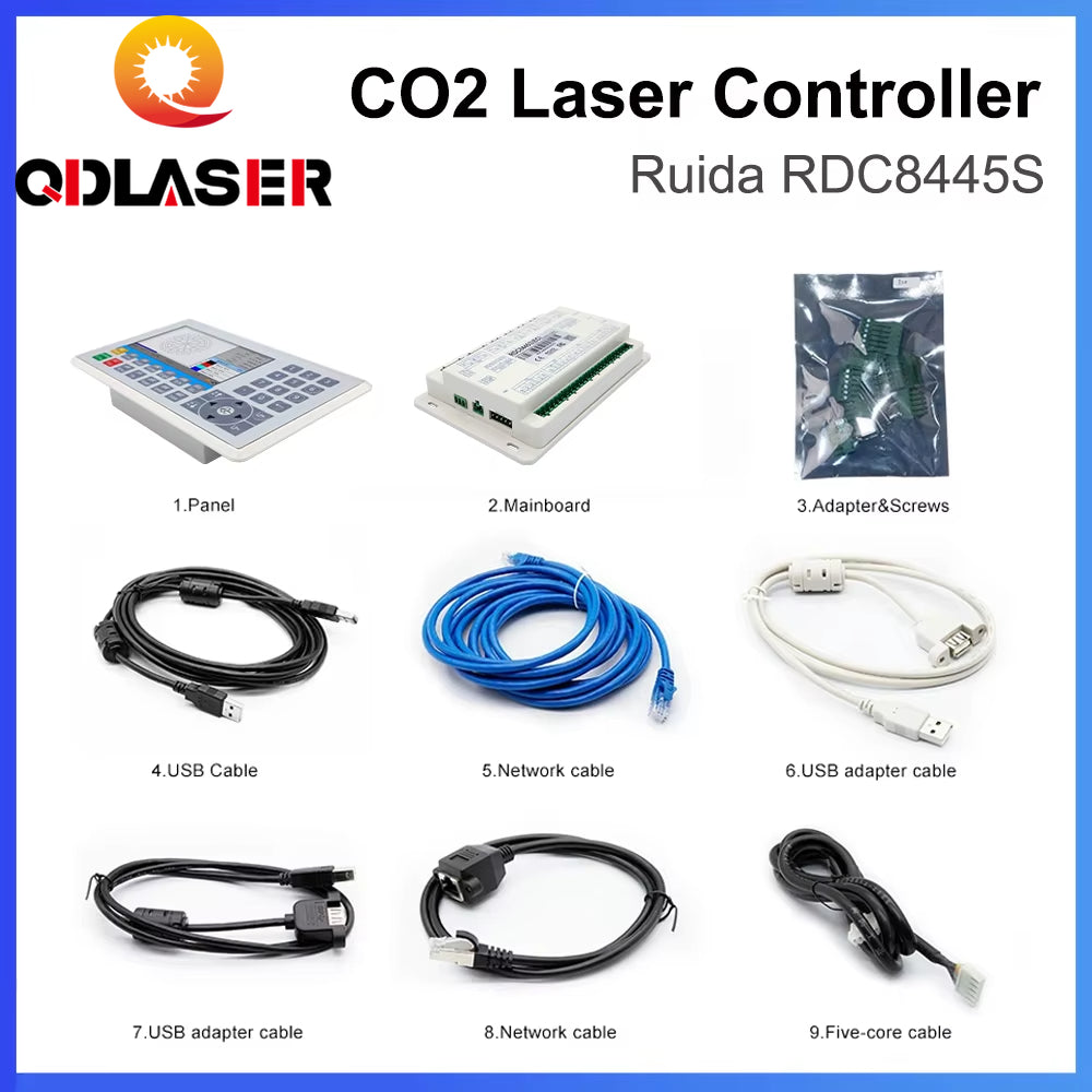 QDLASER RDC8445S Ruida Laser Controller - Upgrade for CO2 Laser Engraving & Cutting Machines