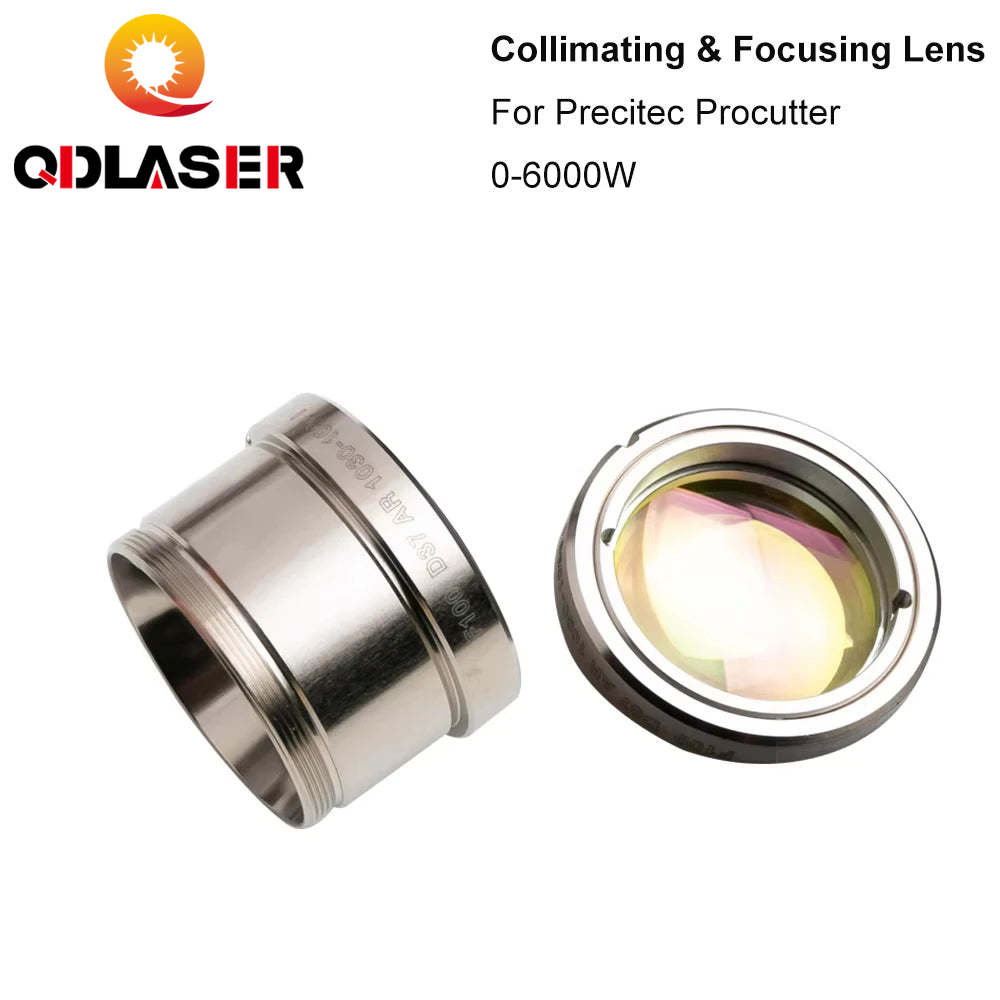 QDLASER Fiber Laser Collimating Focusing Lens D37 with Lens Holder for Precitec ProCutter Laser Cutting Head 0-6KW