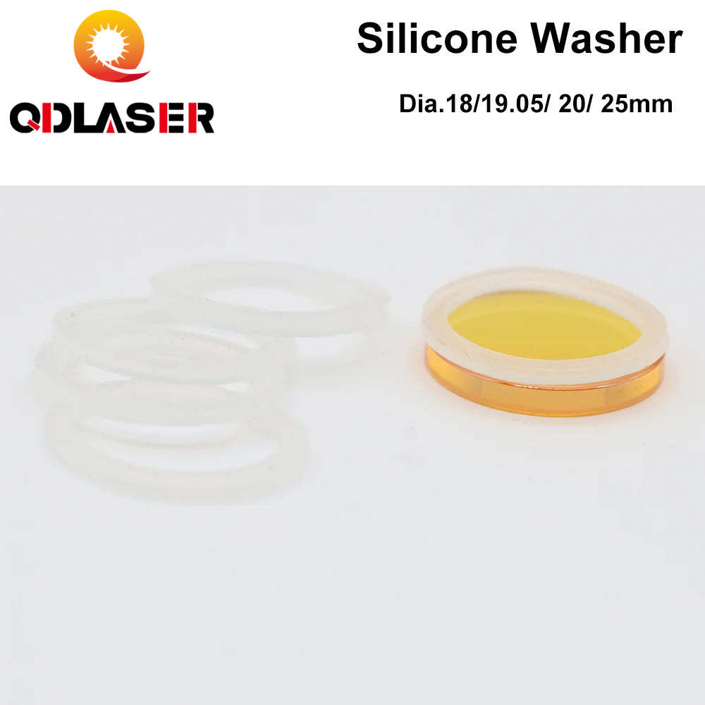 QDLASER Silicone Washer Dia.18/19.05/20/25mm for CO2 Laser Focusing Lens Mirrors the Silicone Ring 5 Pcs