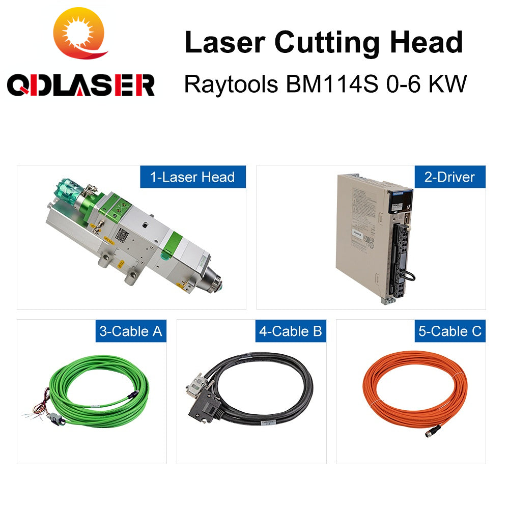 QDLASER Raytools BM114S 0-6 KW Auto Focusing Fiber Laser Cutting Head for Metal Cutting