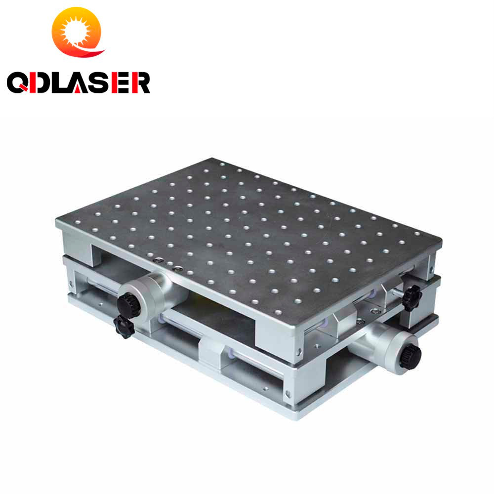 QDLASER 1064nm Fiber Laser Marking Engraving Machine 2 Axis Moving Table Portable Cabinet Case XY Table