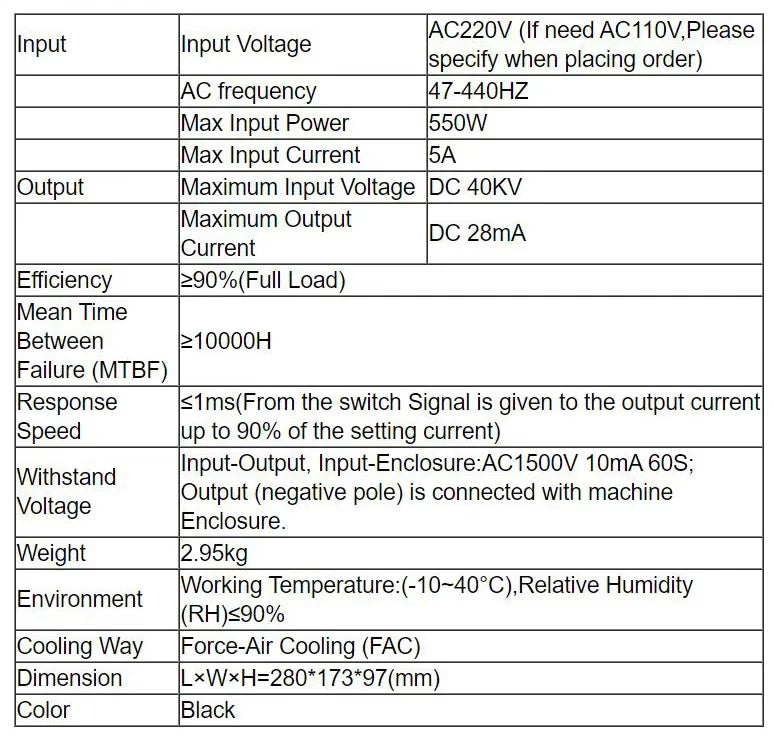 QDLASER CO2 Laser 80W Power Supply HY-T80 for CO2 Laser Engraving Cutting Machine