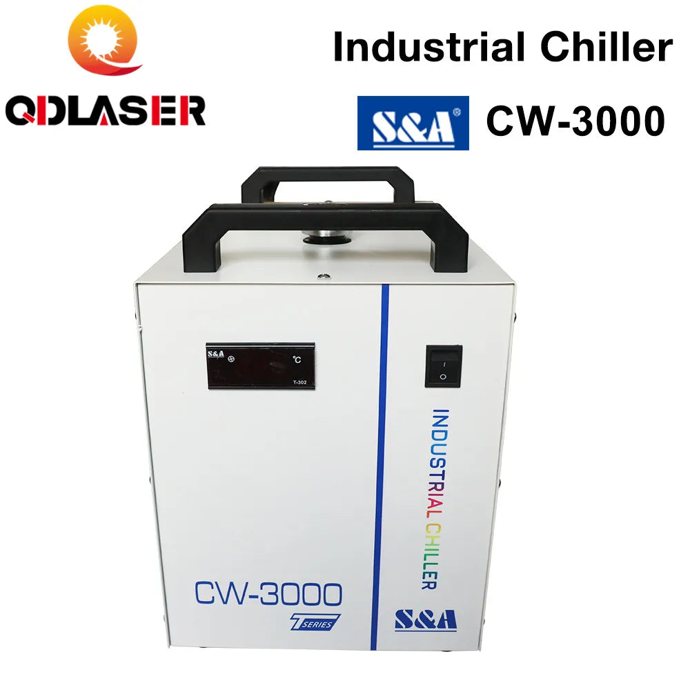 QDLASER 220V CW3000AG 110V CW3000DG S&A Industrial Water Chiller for Co2 Laser Engraving & Cutting Machine