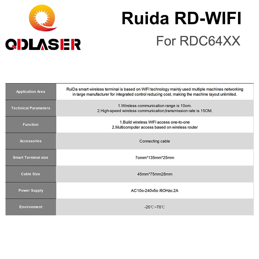 QDLASER Ruida RD-WIFI Wireless Convertor for Co2 Laser Controller Ruida RDC6445 RDC6442G RDC6442S