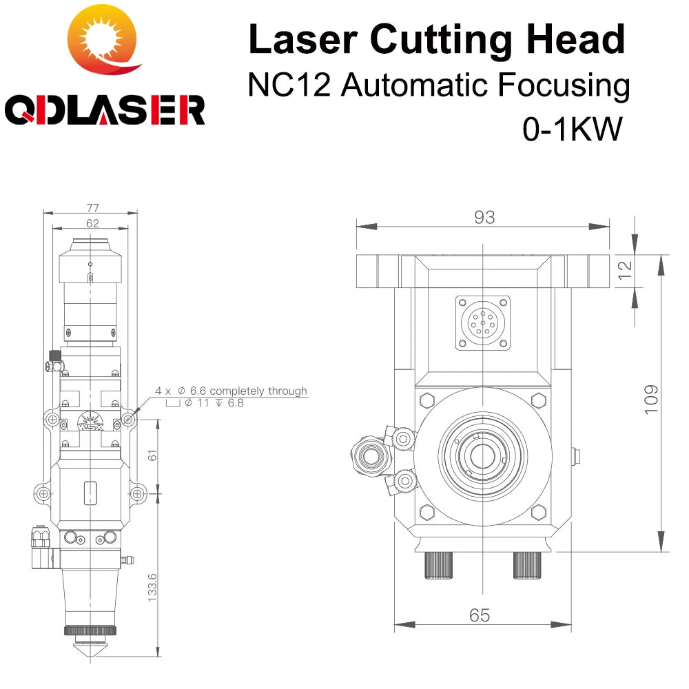 QDLASER WSX NC12 1000W 0-1KW Automatic Focusing Fiber Laser Cutting Head