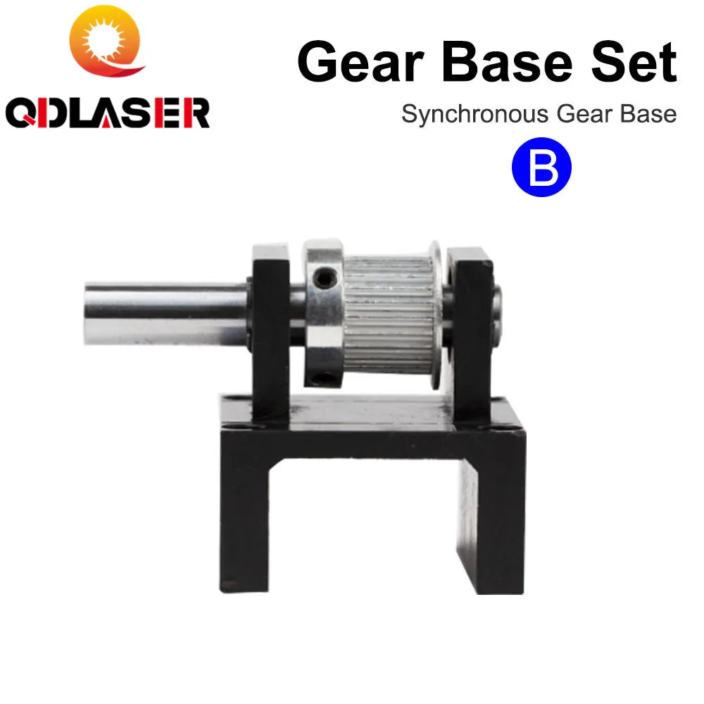 QDLASER X Y Axis Tensioner HTD-3M Reduction Pulley Box Timing Synchronous Gear Base Set for Co2 Laser Cutting Machine