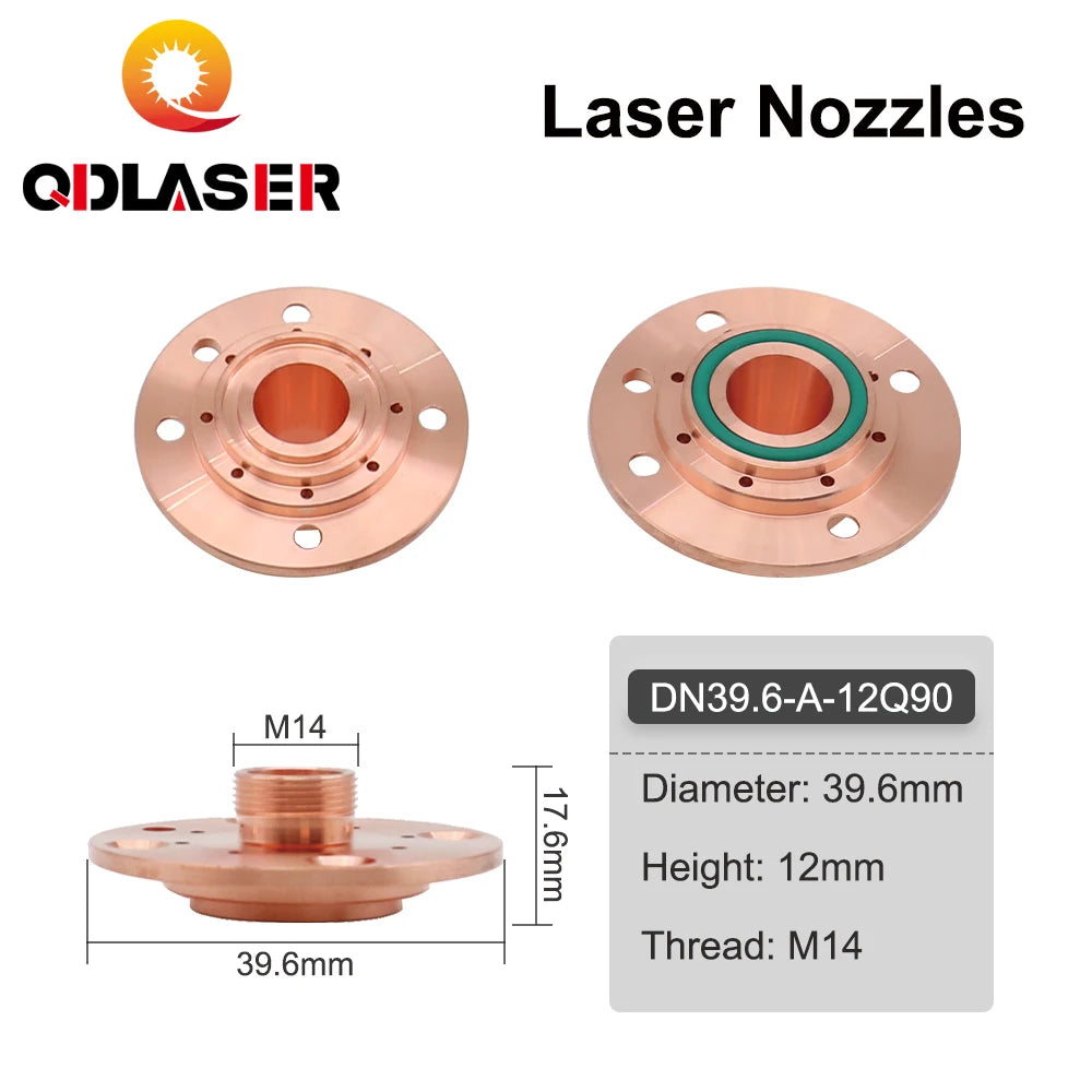 QDLASER G-type DN-2 Laser Nozzle Connector Q90 Height 12.3mm / 17.6mm Thread M14 For Fiber Laser Cutting Machine The Nozzle