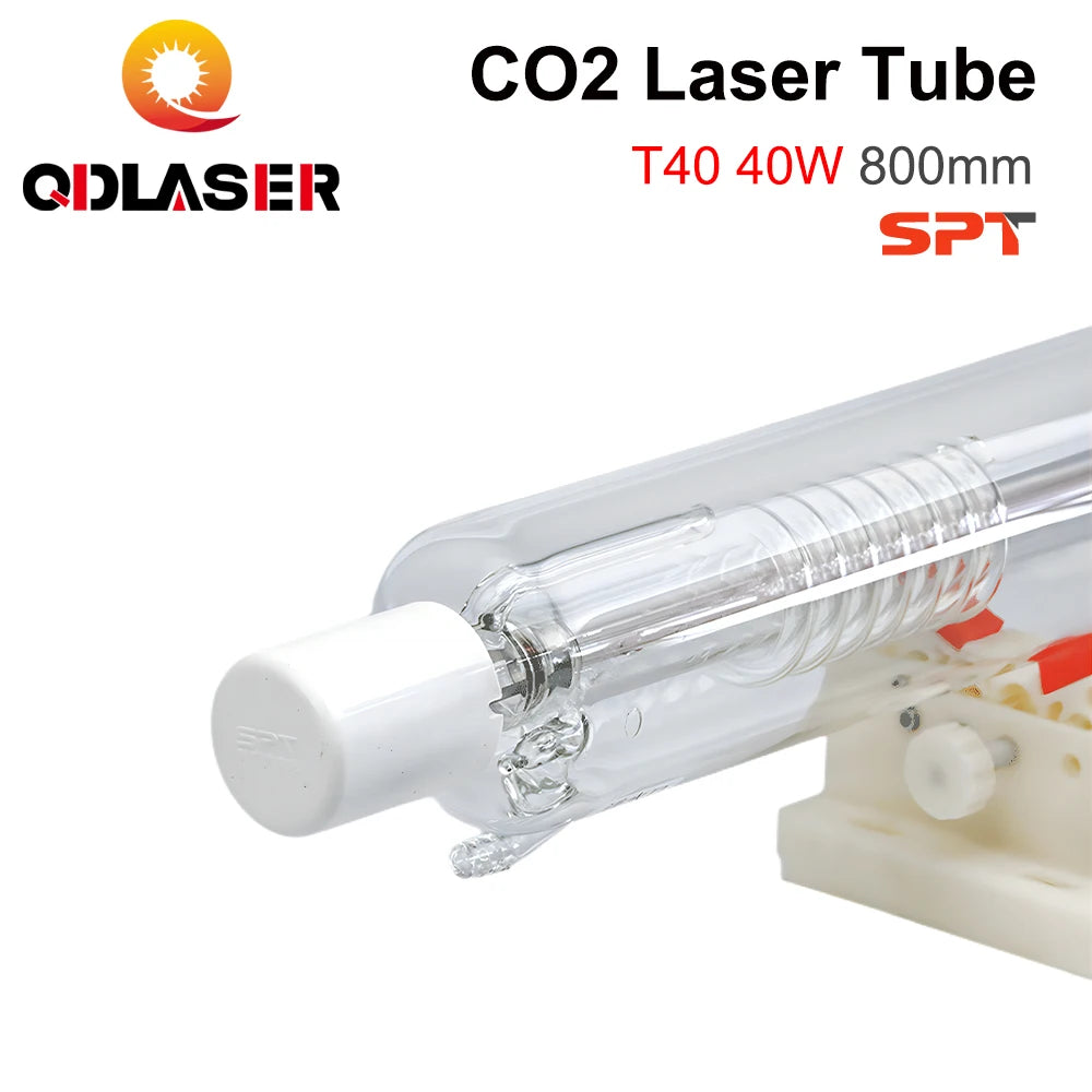 QDLASER SPT T40 40-50W Co2 Laser Tube Length 800mm Dia 80mm for CO2 Laser Engraving and Cutting Machine