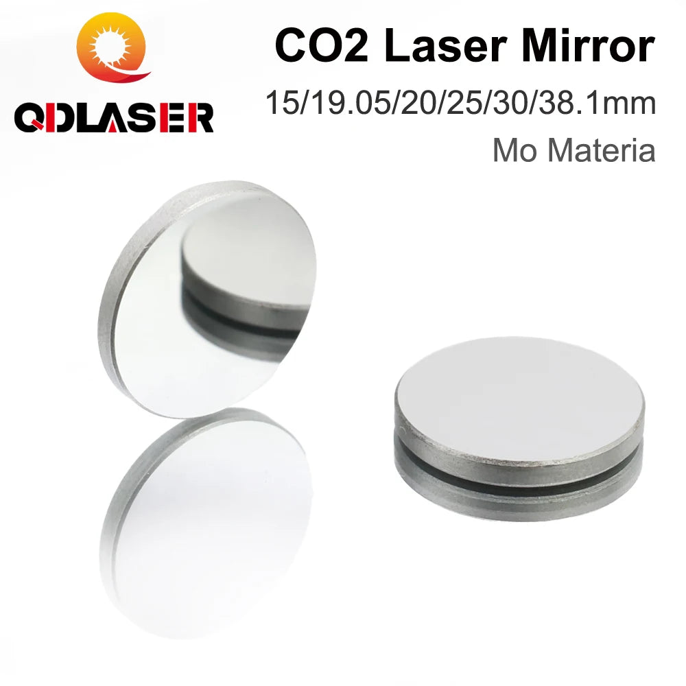 QDLASER CO2 Laser Reflector Mo Mirror Dia. 15 19.05 20 25 30 38.1mm Thickness 3mm for CO2 Laser Cutting Engraving Machine