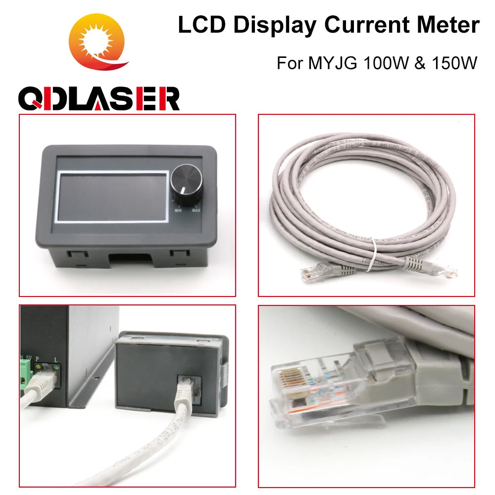 QDLASER MYJG 100W 150W CO2 Laser Cutting Machine Power Supply Parts LCD Display Current Meter