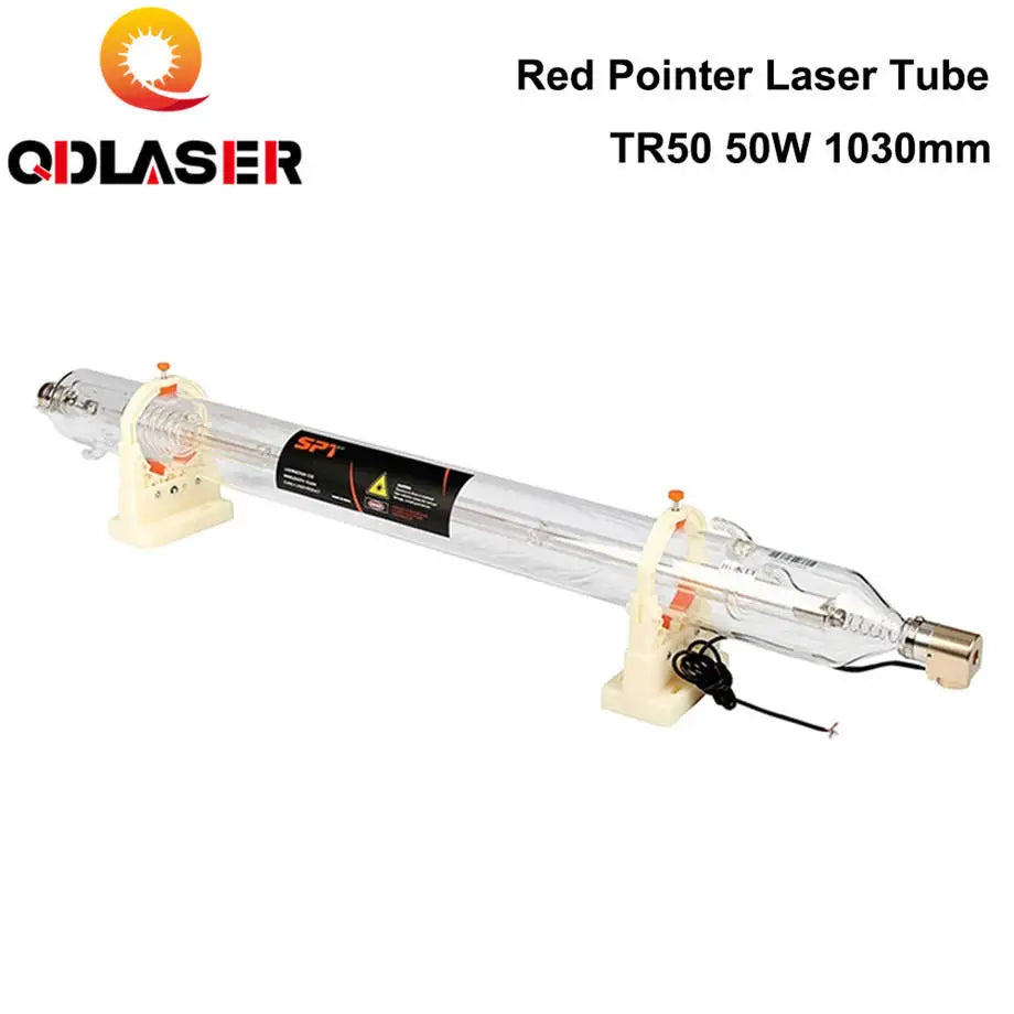 QDLASER SPT Coaxial Red Light Indication CO2 Laser Tube 50w for Laser Cutting