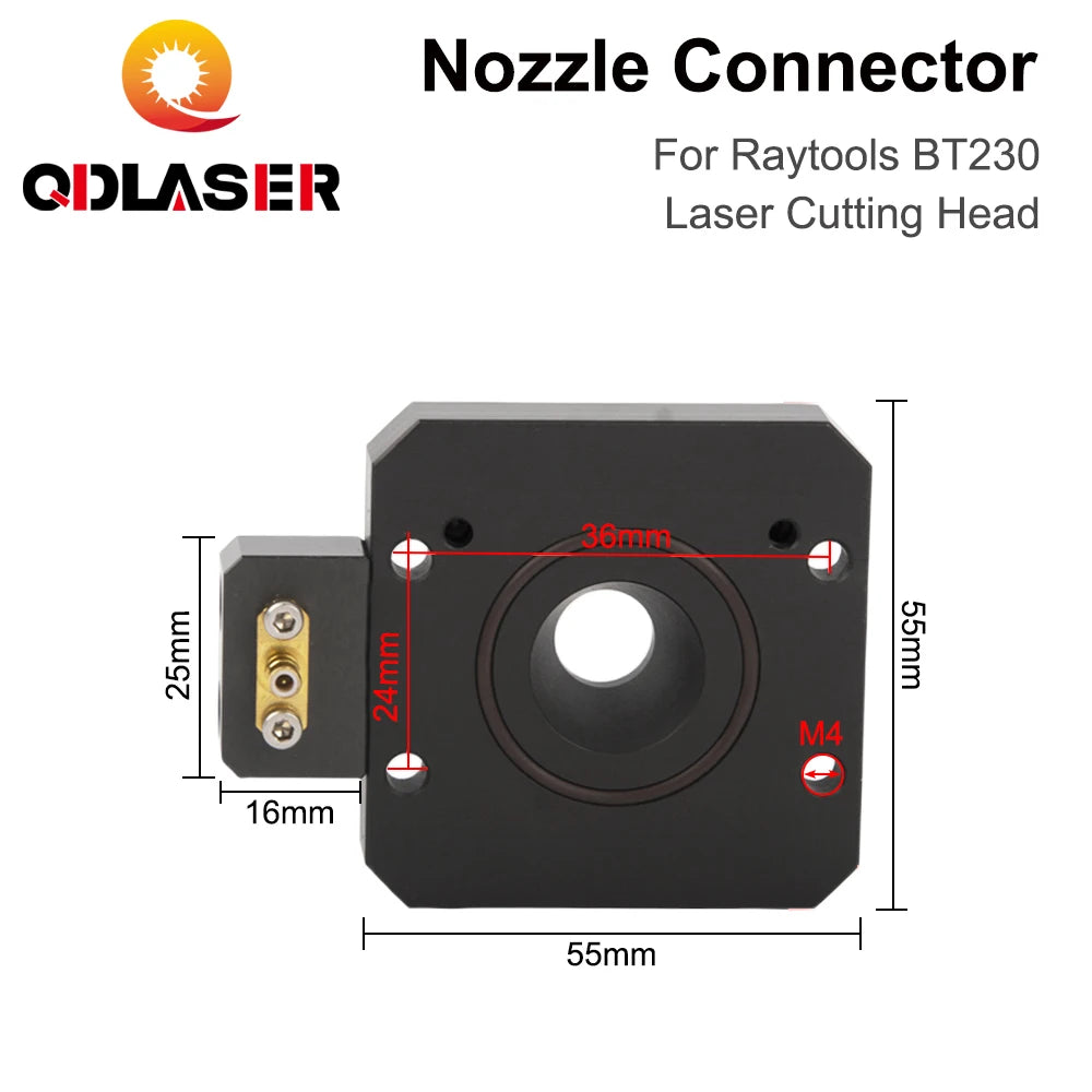 QDLASER BT230 Laser Head Nozzle Connector Nozzle Holder Connector for Raytools BT230-A Fiber Laser Cutting Head