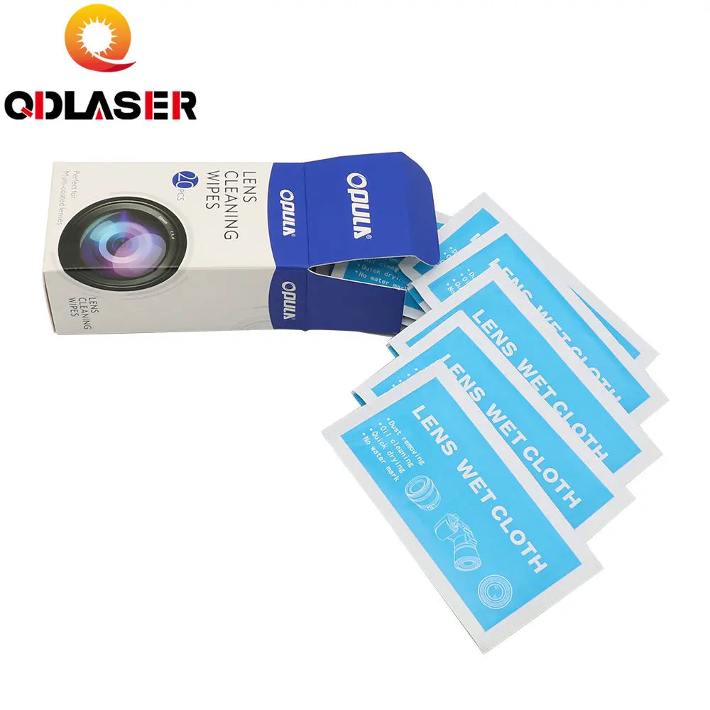 QDLASER Lens Cleaning Wipes for 10.6um CO2 and 1064nm Fiber Laser Lenses Mirror, 20 Pcs Pack