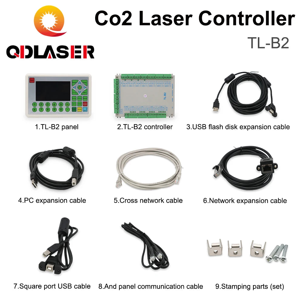 QDLASER Topwisdom TL-B2 Large CO2 Laser Machine Controller Support 7-axis Motion Control for Laser Engraving and Cutting Machine
