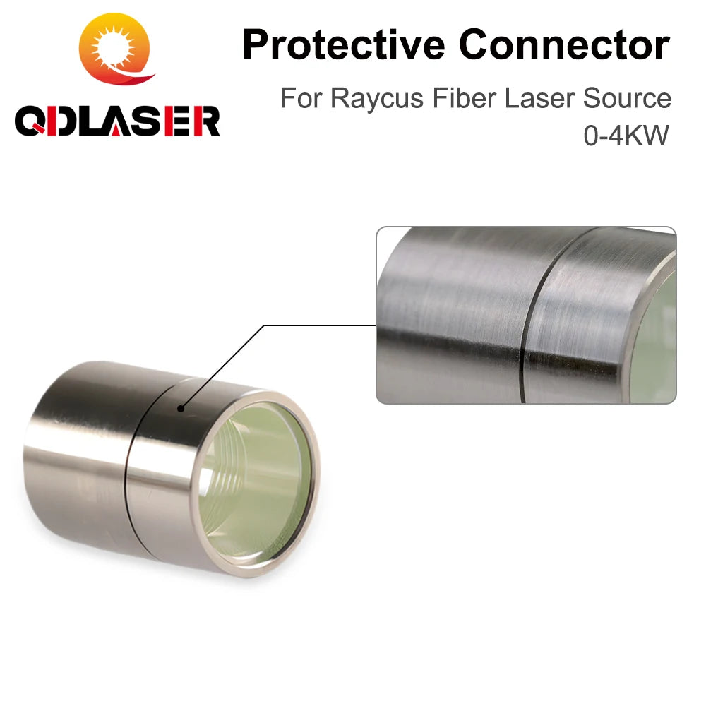 QDLASER Protective Connector 0-4KW Output Connector Protective Lens Group QBH  for Raycus Fiber Laser Source Fiber Laser Cutting