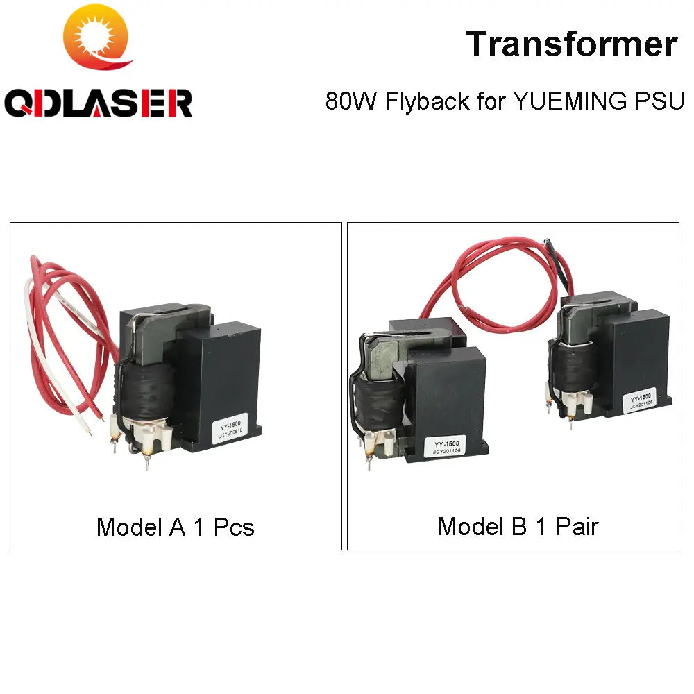 QDLASER High Voltage Flyback Transformer for YUEMING Co2 Laser Power Supply JG1500 JCY-1500