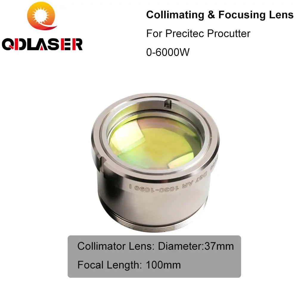 QDLASER Fiber Laser Collimating Focusing Lens D37 with Lens Holder for Precitec ProCutter Laser Cutting Head 0-6KW