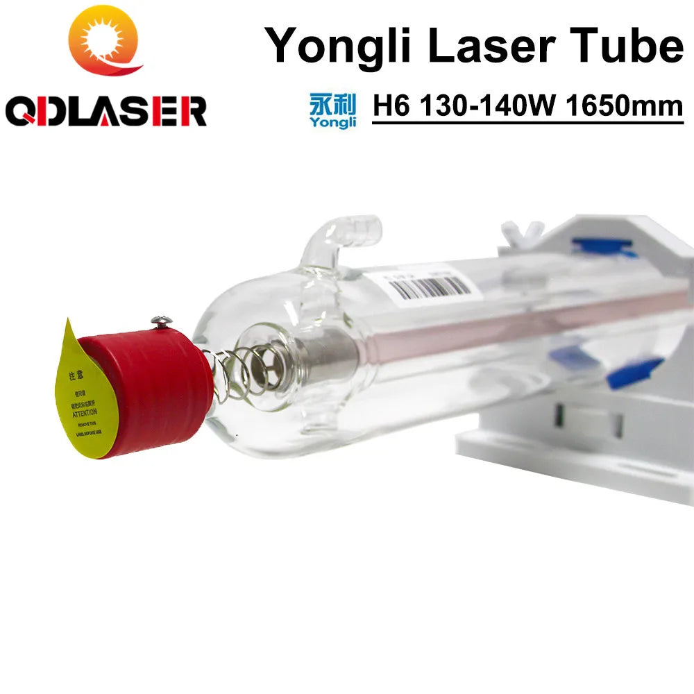 Yongli Laser Tube H6 130-140W Length 1650 Dia.70mm Co2 Glass Tube for CO2 Laser Engraving Machine