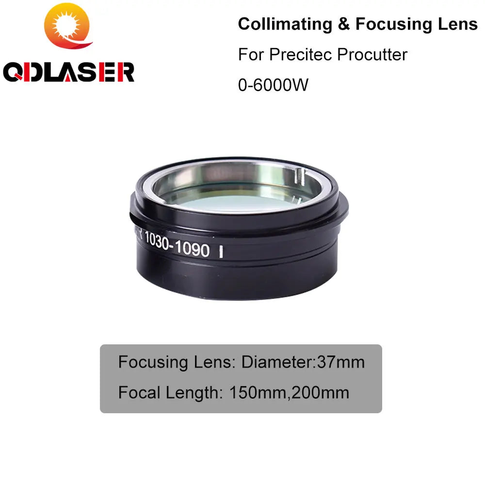 QDLASER Fiber Laser Collimating Focusing Lens D37 with Lens Holder for Precitec ProCutter Laser Cutting Head 0-6KW